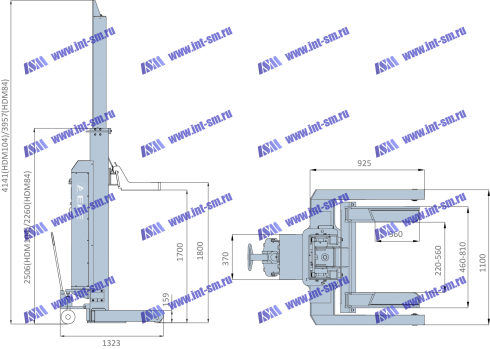 Комплект подкатных колонн Everlift EE-HDM84 (4шт по 8т.). Беcпроводные.