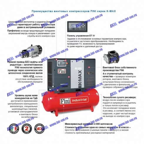 Винтовой компрессор без ресивера с осушителем FINI K-MAX 1108 ES